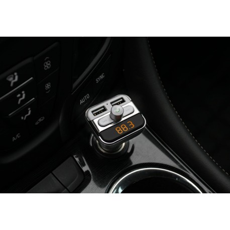 Car kit Bluetooth & FM transmitter Tuadia BT20, priza USB 2.4 A